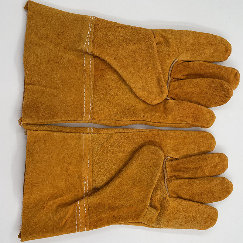 短款电焊手套司机全皮加厚阻燃隔热防烫牛皮劳保防护手套焊工手套