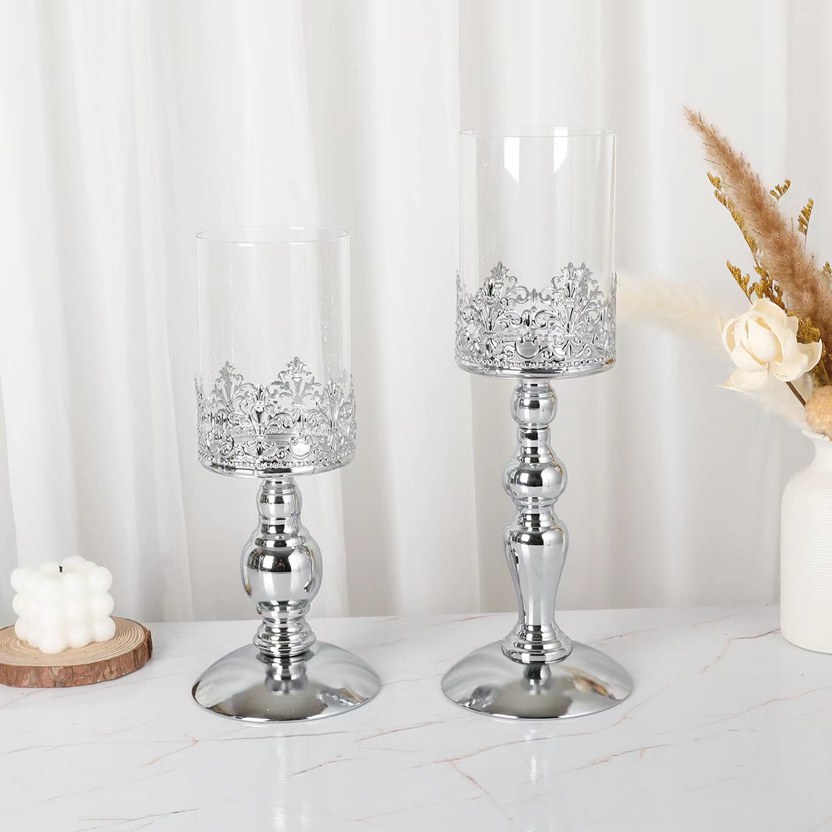 Cross-Border Manufacturers Direct Sales Of European Electroplating Candlestick Wedding Props Amazon Creative Candle Table Craft Decoration Application Scenario