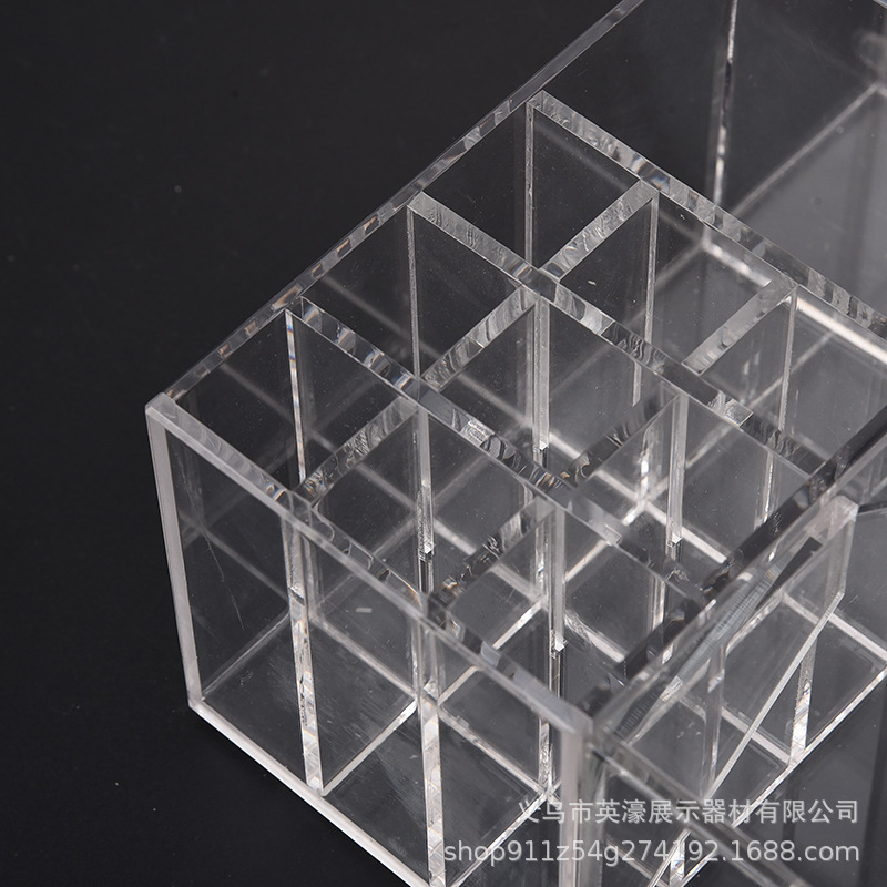 Multi-Functional Acrylic Storage Box Transparent Dust-Proof Desktop Clamshell Lattice Display Box Large Capacity Dresser Storage Application Scenario