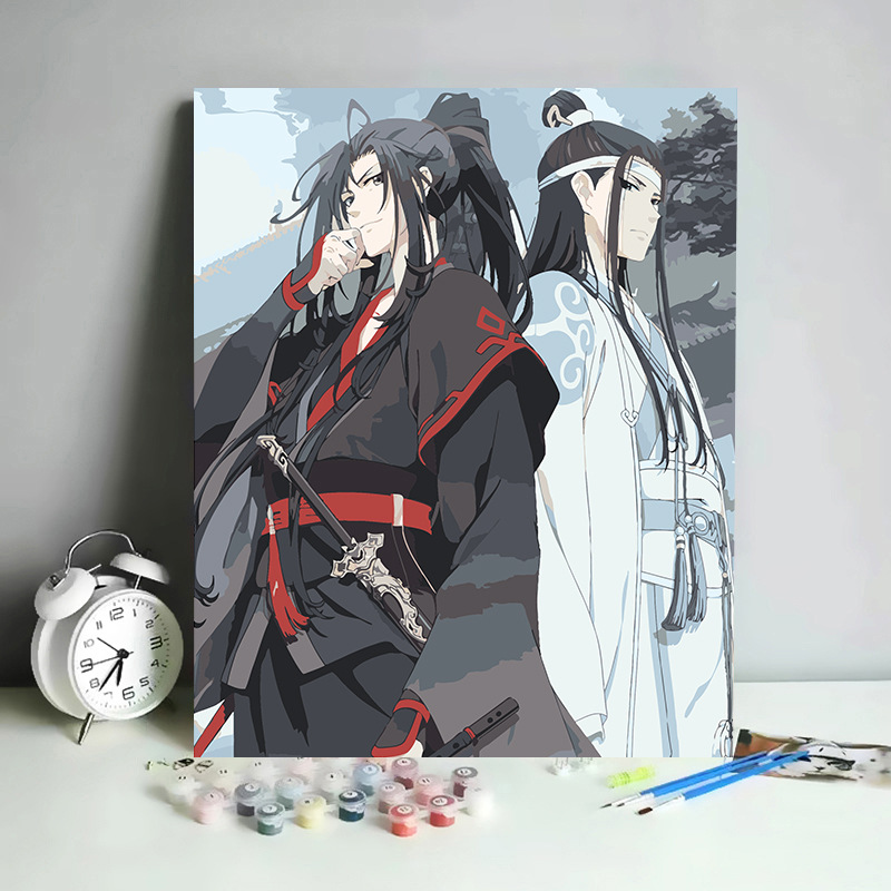 Magic way master digital oil painting diy hand filling fill oil painting cartoon animation healing decorative painting wholesale