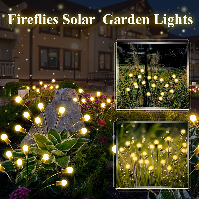 Solar Lawn Lights Led Wind Firefly Ground Lights Garden Lights Garden Decorations Swing Festive Atmosphere Lights details Picture