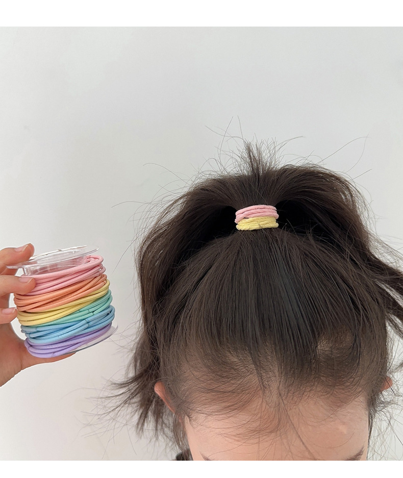儿童扎头发皮筋女童不伤发发绳弹性好发圈宝宝彩色头绳女孩橡皮筋详情7