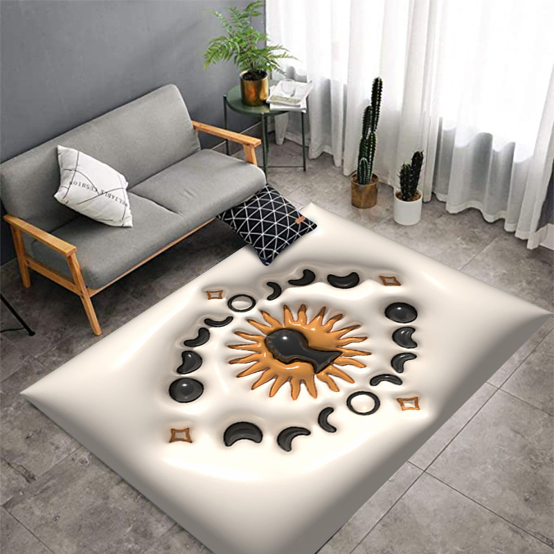 跨境3D视觉膨胀地毯神秘西方客厅满铺地毯卧室地毯地垫沙发茶几垫现货