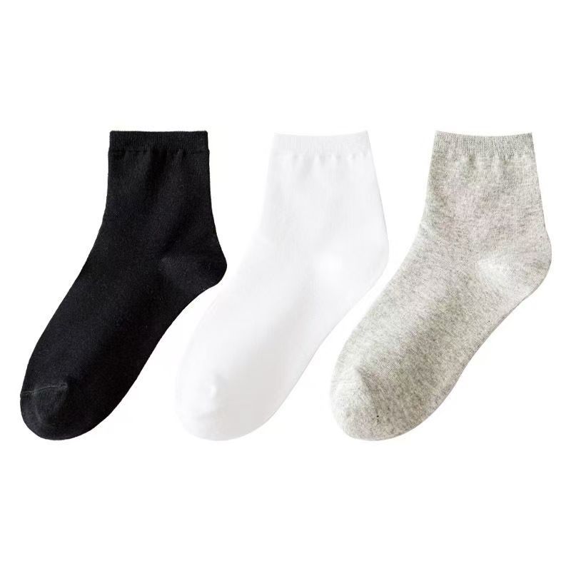 One-piece consignment of summer solid color breathable, sweat-absorbing and deodorizing cotton soft men's socks wholesale, medium and high-top socks business solid color versatile long socks men's one-piece consignment Item Picture