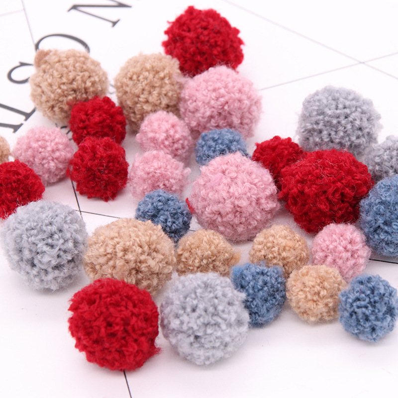 diy手工制作发饰配件秋冬款开司毛球仿泰迪毛耳环耳坠发饰材料