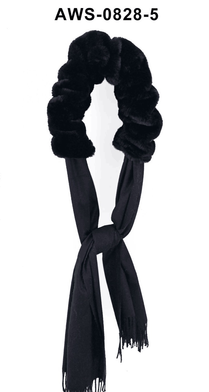 Autumn and winter woolen scarf and shawl made of rex rabbit fur, European and American style Specification image