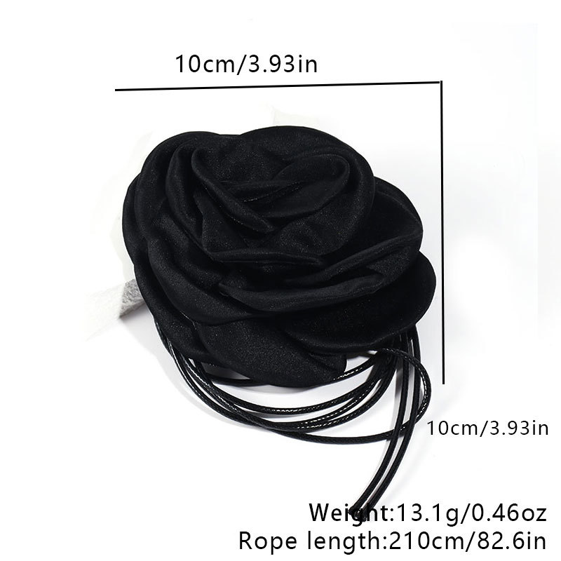 Korean handcrafted fabric flower-tied necklace, sexy and pure Korean wax thread necklace choker collar wholesale for women Application Scenario