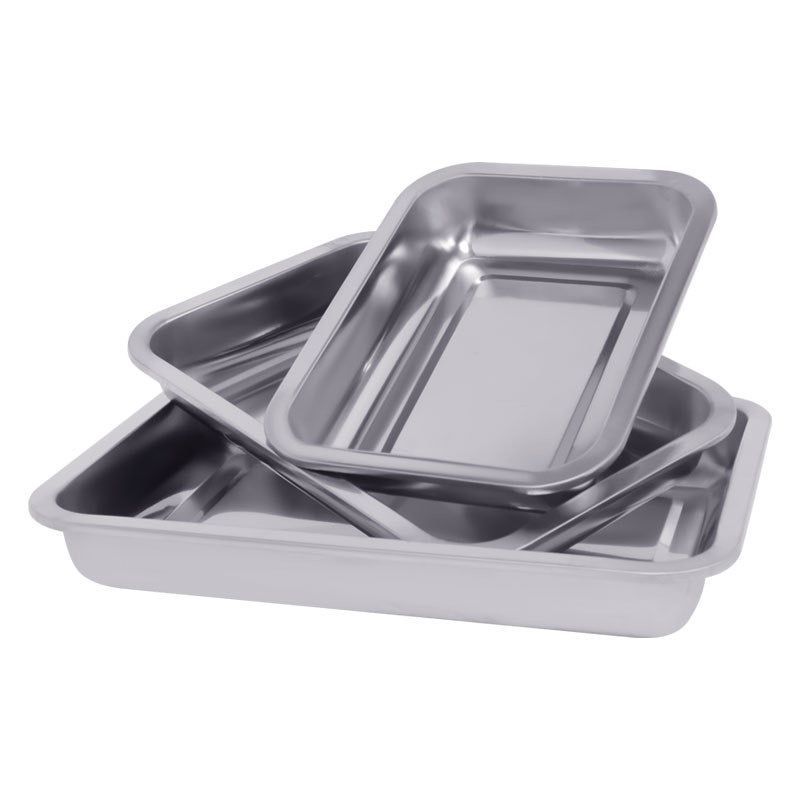 Wholesale 304 stainless steel square plates, trays, rectangular fish plates, barbecue plates, deep plates, steamed rice plates, commercial and household dumpling plates Item Picture