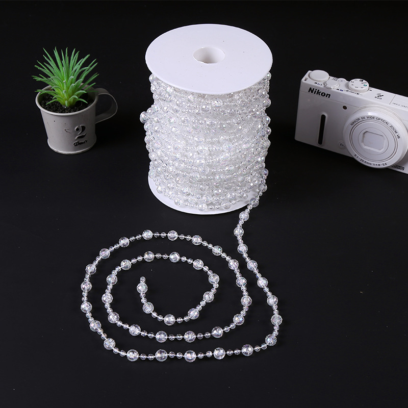 8+4mm Earth Chain transparent AB color plastic bead bead children's doll toy necklace DIY headwear accessories Specification image