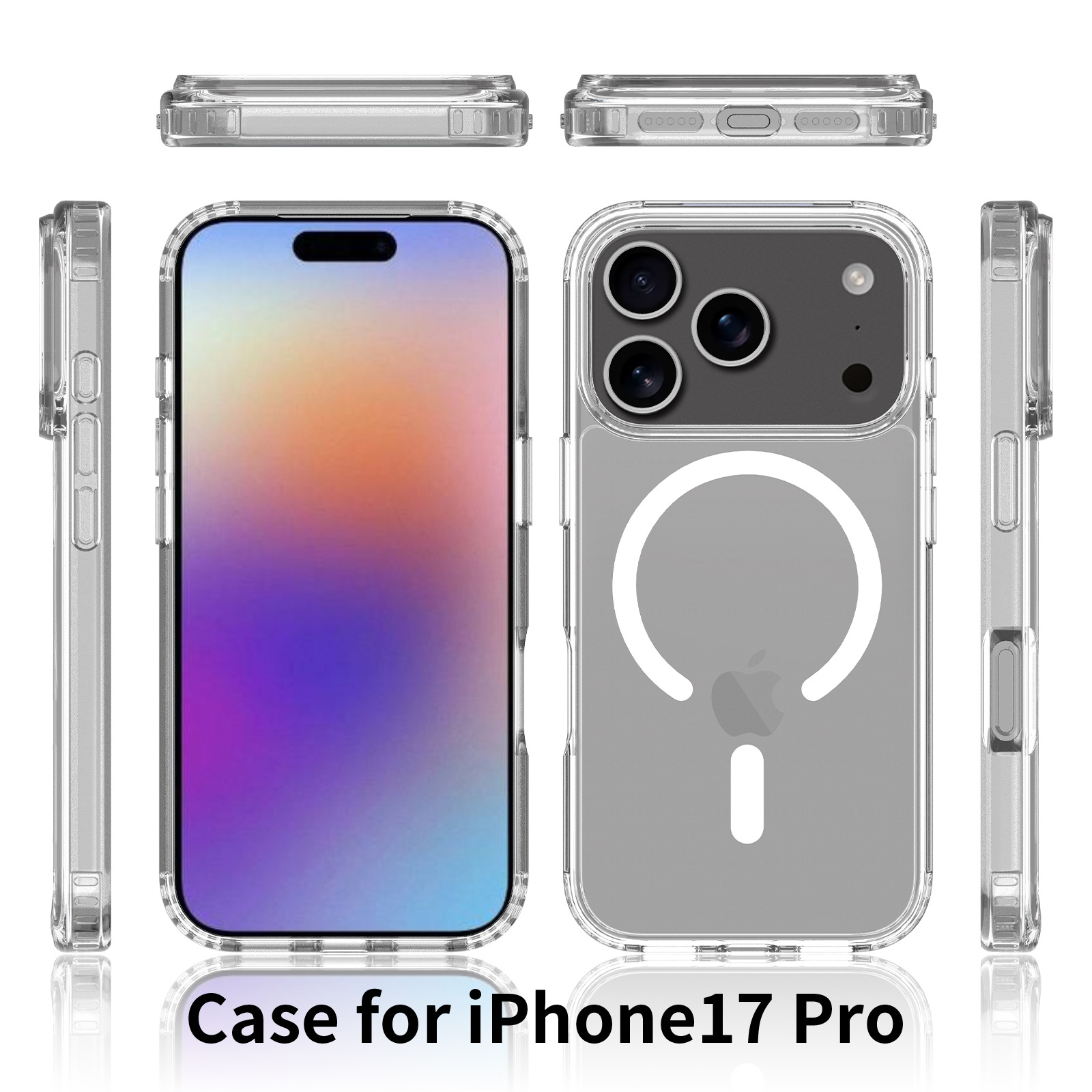 Suitable for Apple 17Promax phone case, magnetic attraction iphone15 plus shockproof 16e full package 14pm transparent case pic 11