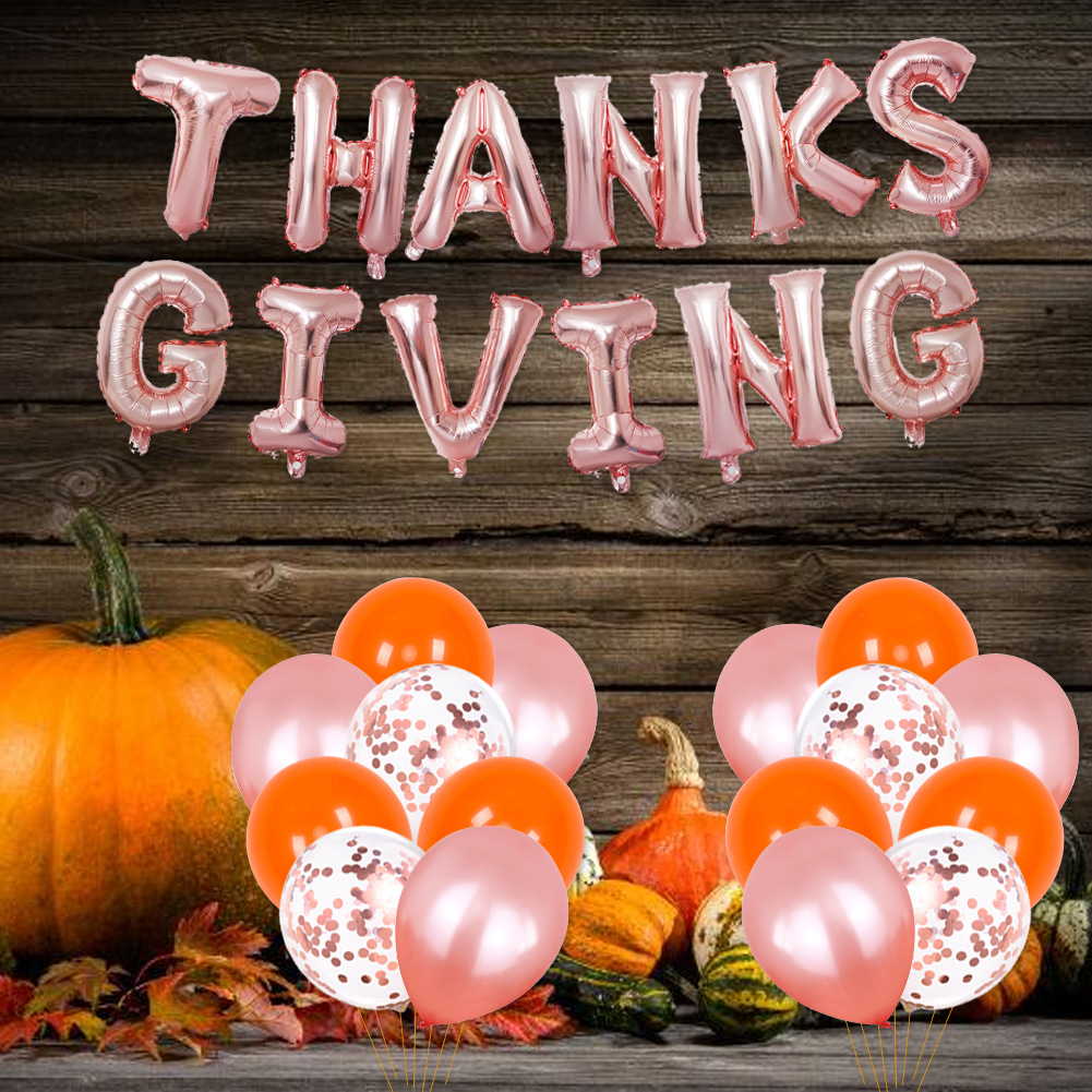 Thanksgiving Balloon Party Balloon Wholesale Interior decoration scene arrangement 16 "letter Thanksgiving balloons Happy Specification drawing