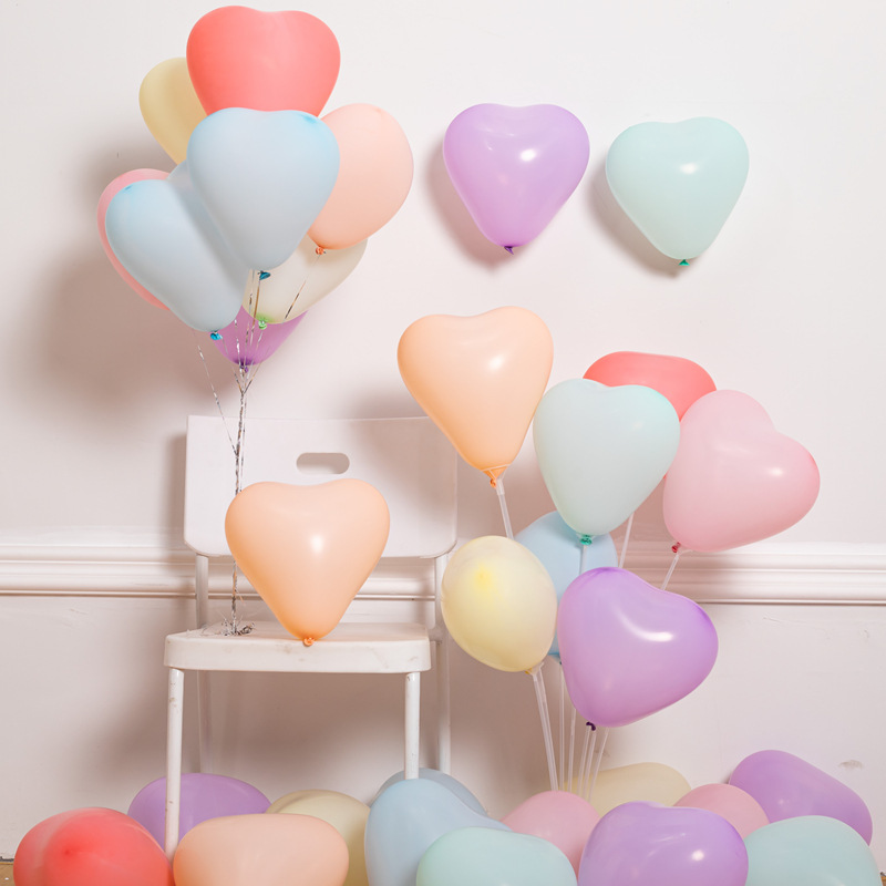 Wholesale macaron heart-shaped single and double layer balloon gemstone red wedding room, wedding proposal decoration, birthday scene arrangement details Picture