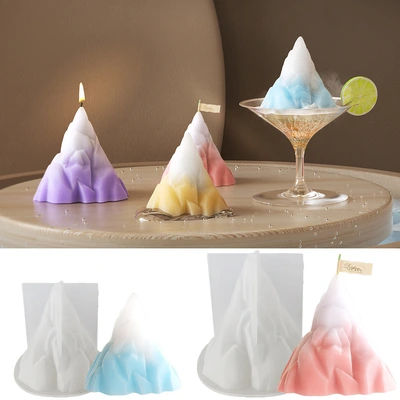 DIY Snow Mountain aromatherapy candle mold Flame Mountain single three-dimensional cone iceberg ice cream plaster silicone mold thumbnail