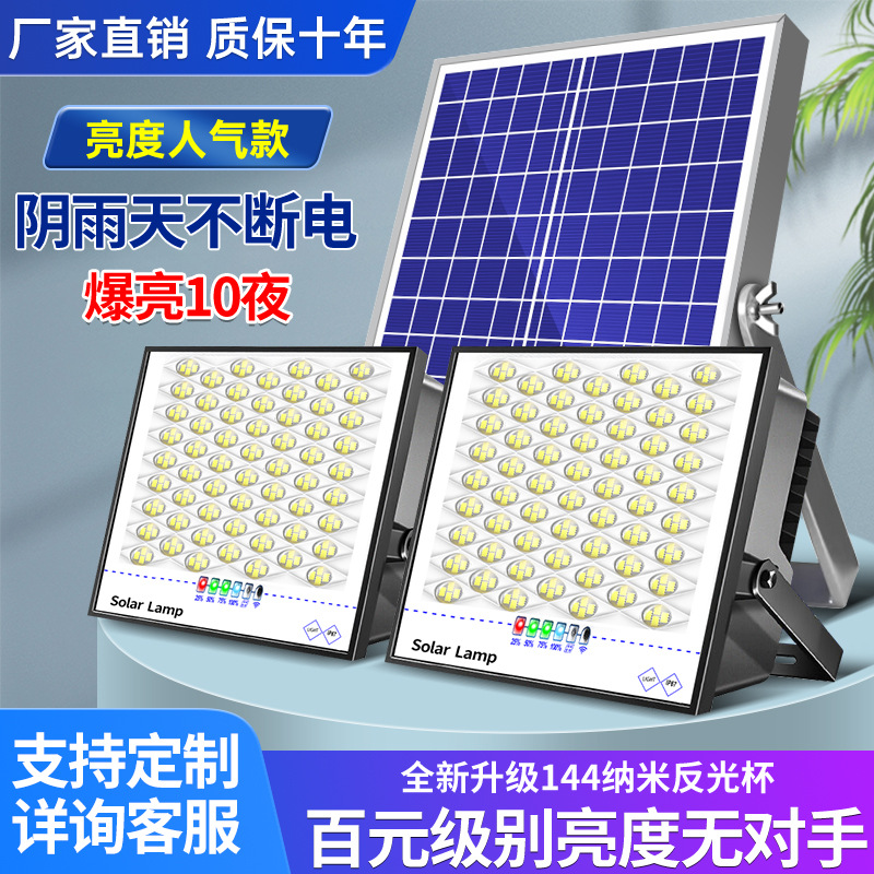 Solar outdoor garden lamps, ultra-bright hanging lamps, new rural lighting floodlights, high-power indoor and outdoor street lamps factory