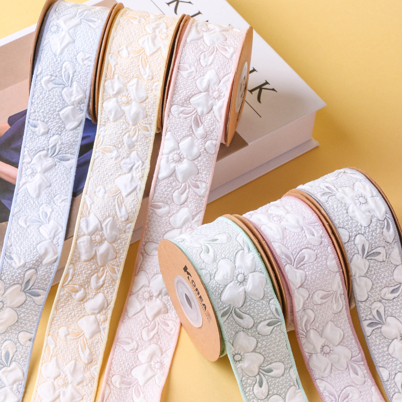 粗边立体皱皱兔耳花布料织带蝴蝶结发饰DIY手工材料鲜花礼品包装