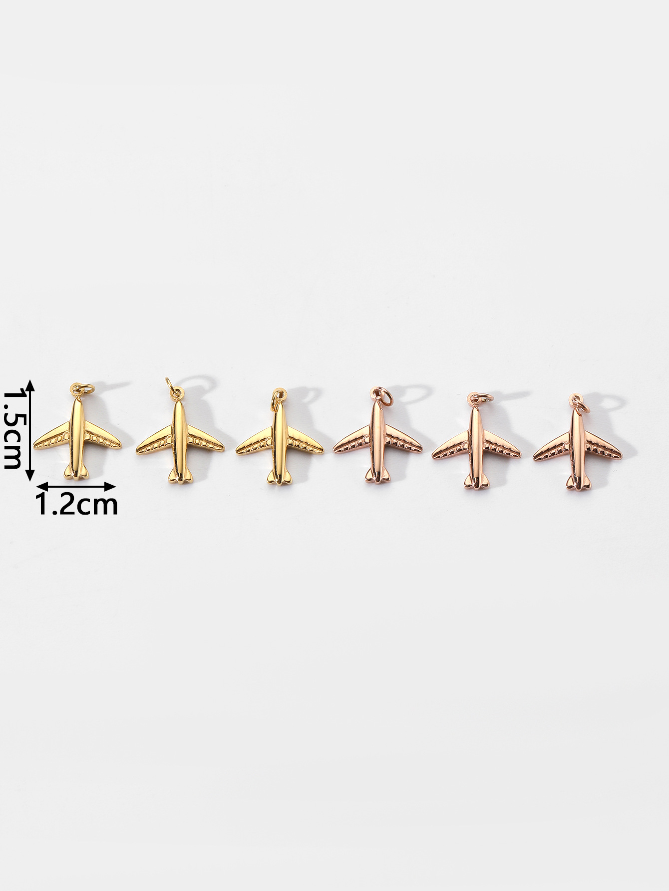 Gold-plated airplane stainless steel rose gold cute cartoon version pendant diy handmade jewelry bracelet necklace earrings matching Item Picture