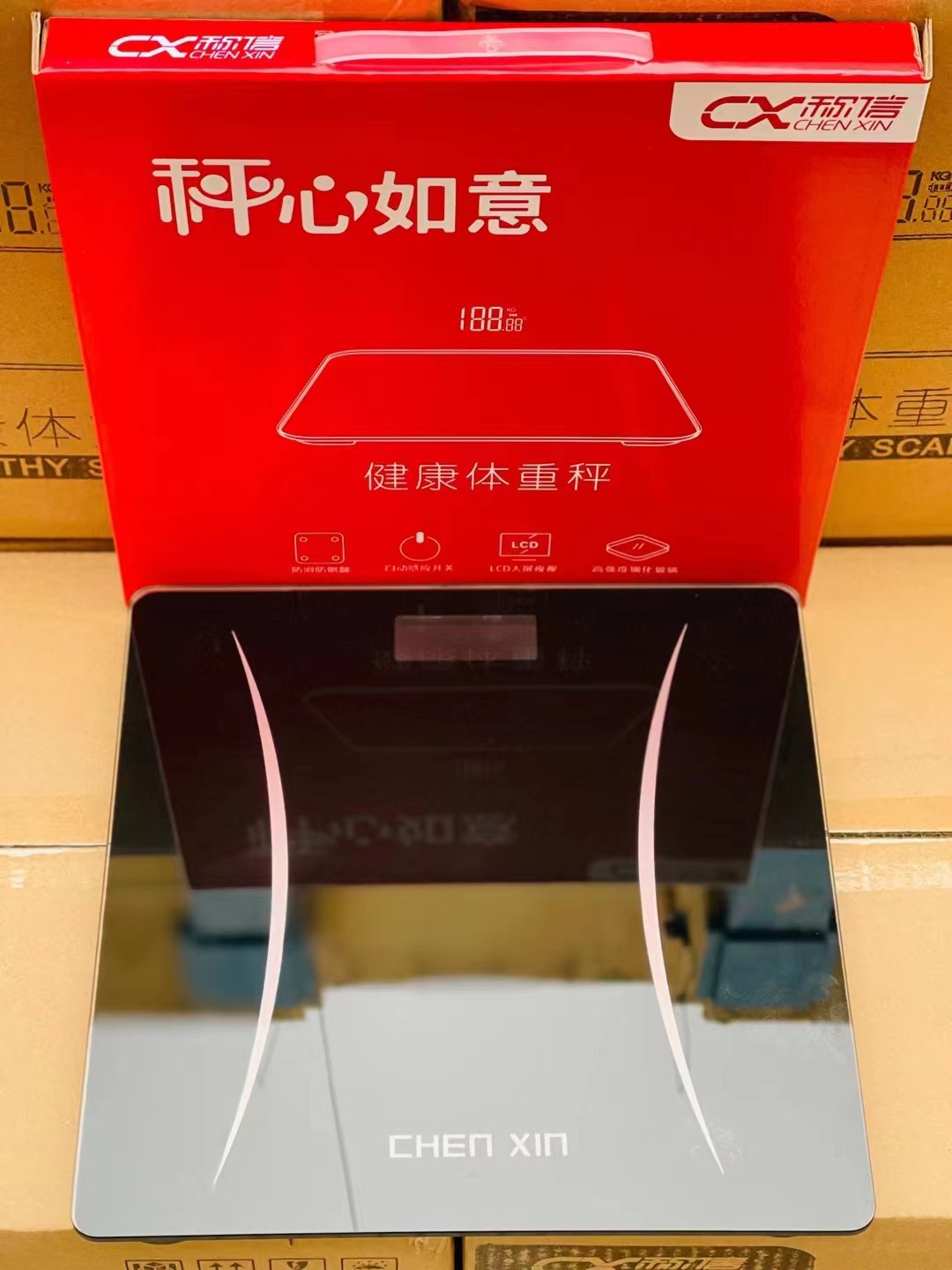 Printed Logo Human Scale Electronic Scale Household Health Scale Scale Scale Letter Solid Color Tempered Glass Scale details Picture