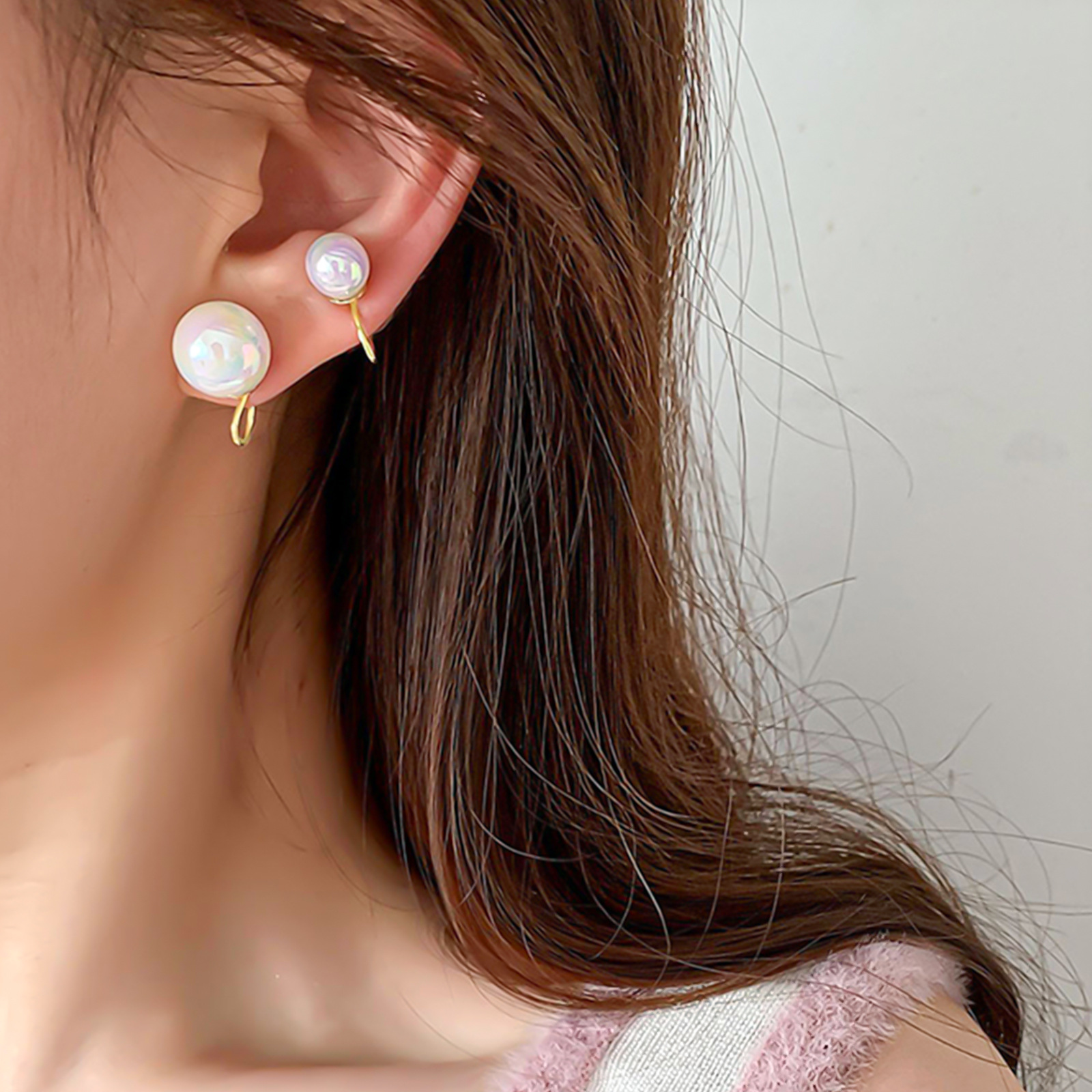 Heidi UV-coated five-color series 1.4 single-hole round bead earrings accessories, diy jewelry materials, wholesale of loose beads Specification image