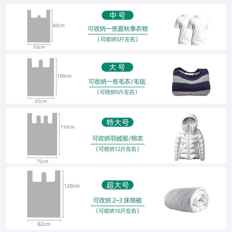 Large Plastic Bag Packing Bag White Transparent Large Quilt Garbage Collection Moving Vest Bag Carrying Bag details Picture