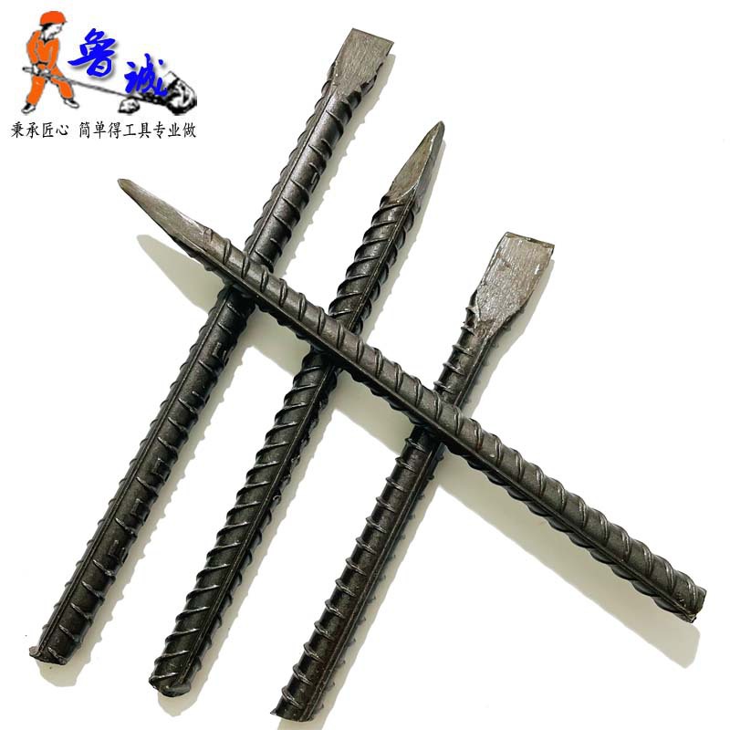 Factory wholesale of threaded steel stone chisels, manual chisels for construction land, pointed and flat chisels, twist stone chisels details Picture