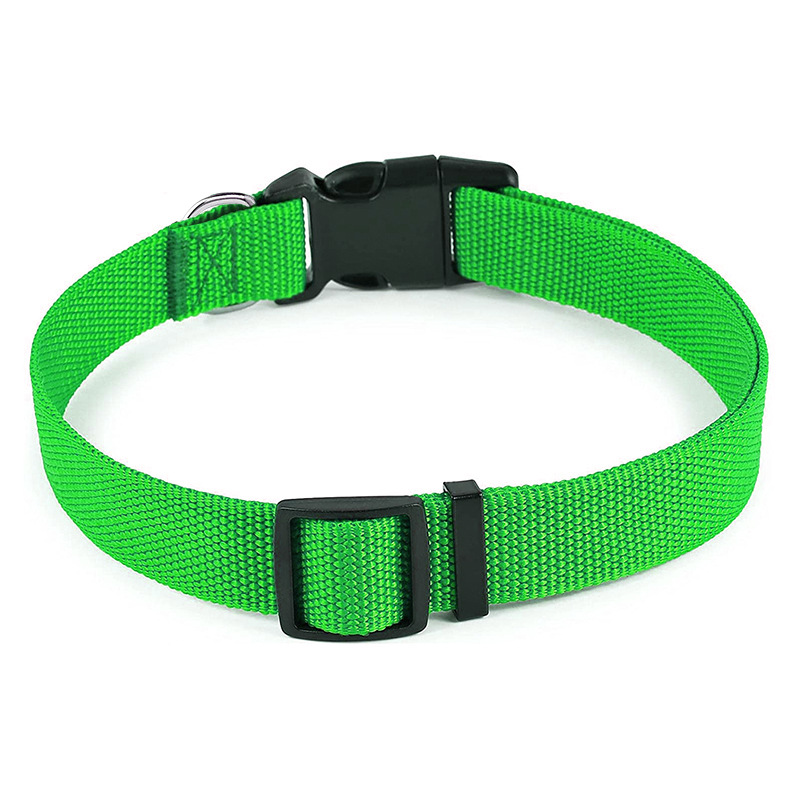 Manufacturer's supply of solid-color thickened webbing dog collars, adjustable buckle pet collars, and engraved dog neck collars Specification image