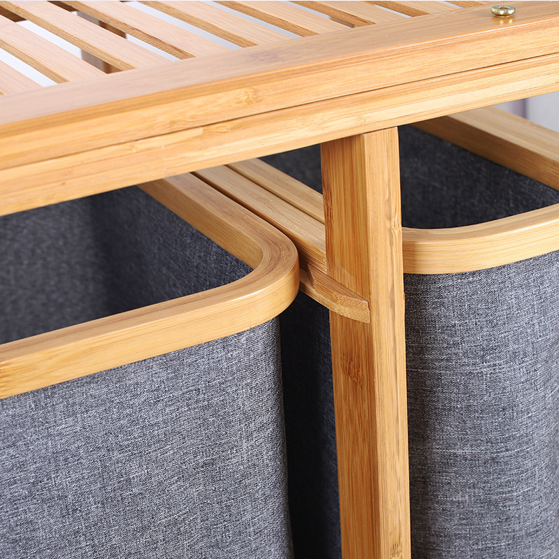 Foldable bamboo classification storage basket details Picture