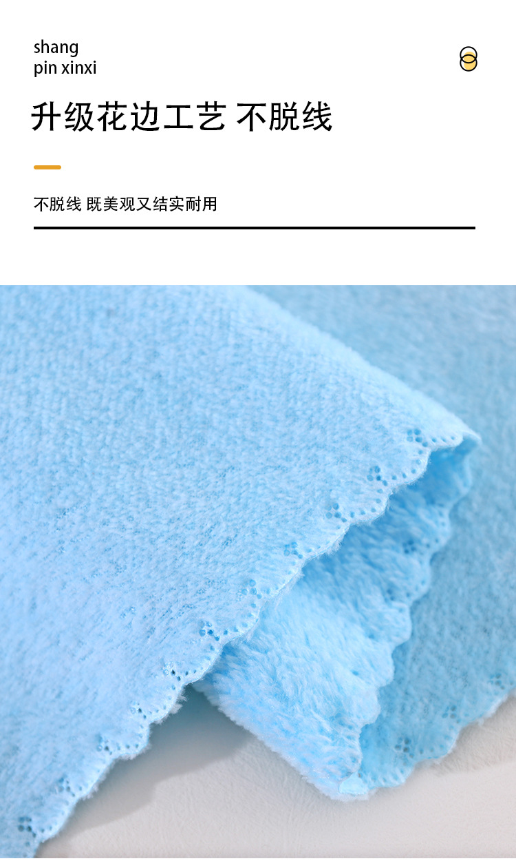 Wholesale and in-stock production of high-density coral fleece towels, water-absorbent, non-shedding, cut-down, waist band packaged gift towels pic 16