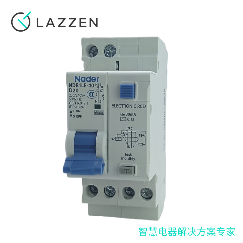 Nader Shanghai Lianxin NDB1LE-40 leakage protection circuit breaker AC type 1P+N small air switch 30mA details Picture