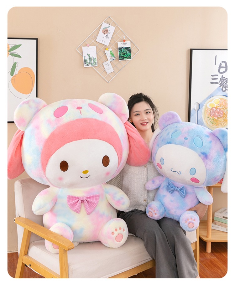 扎染系列库炫狗美乐毛绒玩具公仔抱枕女生陪伴生日礼物跨境批发摆详情9