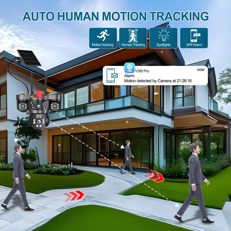 太阳能监控摄像头公司户外全景无死角无线室外多目监控AOV摄像机详情5