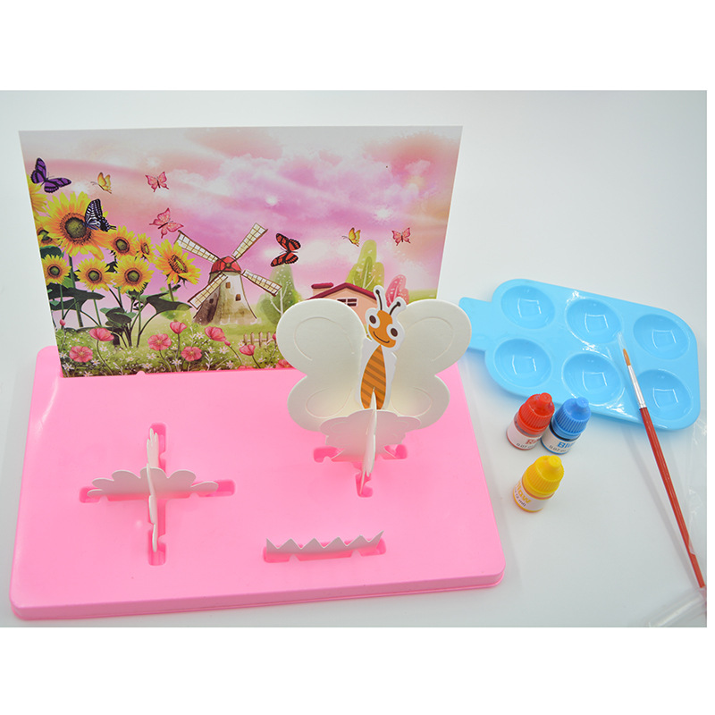 Wholesale of cross-border children's DIY coloring butterfly magic Growth Crystallization desktop scene educational handicraft toys Application Scenario