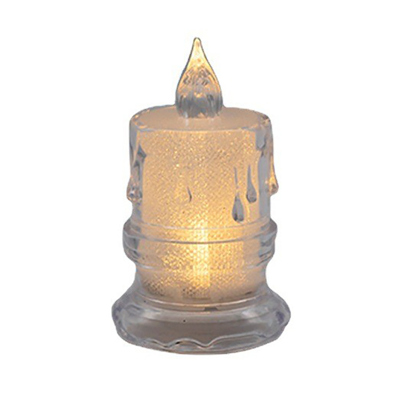 New transparent teardrop-shaped base simulation LED electronic candle, InS-style luminous creative birthday decoration night light Item Picture