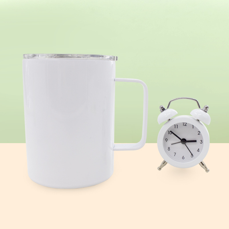 New 10oz thermal sublimation mug, stainless steel insulated water cup, sealed leak-proof office cup handle, car cup