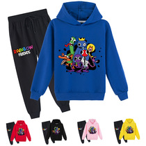 Cross-border foreign trade children clothes cartoon printed hoodie hoodie + pantsuit children's clothing wholesale