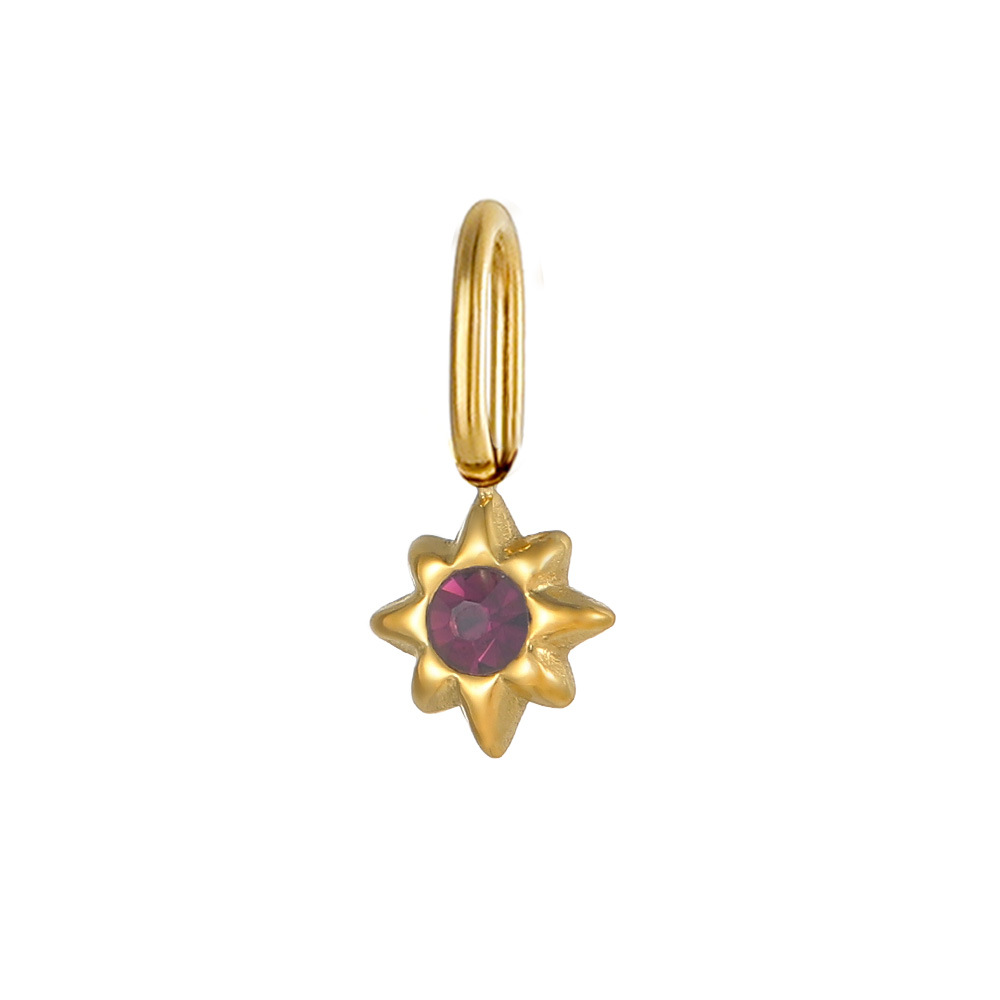 European and American cross-border exquisite titanium steel style micro-inlaid octagonal star diy pendant accessories, earrings, necklaces, jewelry accessories, pendants pic 16