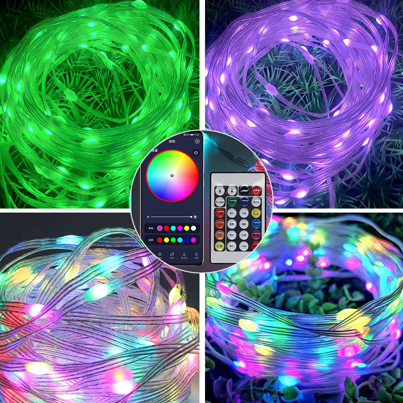 led color-changing light, three-wire point-controlled light string, color-changing atmosphere Christmas light, festival color light details Picture
