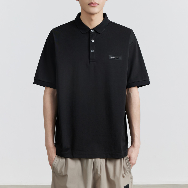 Quick-drying ice silk cotton cool-feel silky lapel short-sleeved polo shirt for men 2024 summer new style, slightly loose casual half-sleeved details Picture