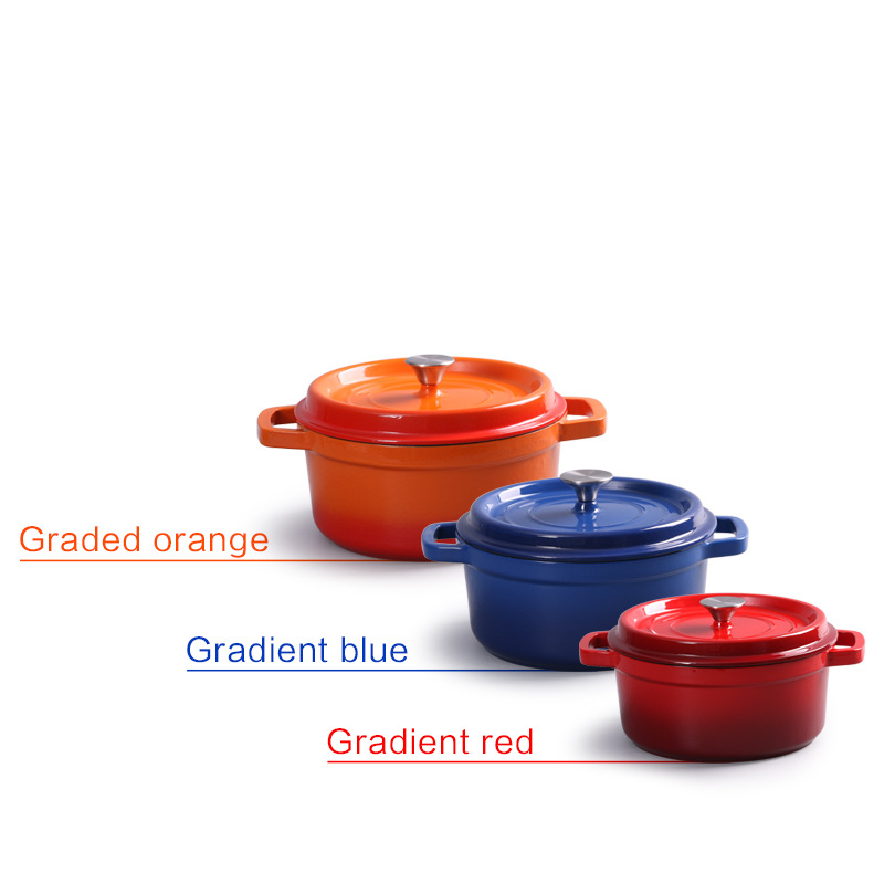 Enamel Pot Cast Iron Saucepan Uncoated Old-Fashioned Raw Iron Pot Household Two Ear Enamel Pot Induction Cooker Universal Non-Stick Pan Application Scenario