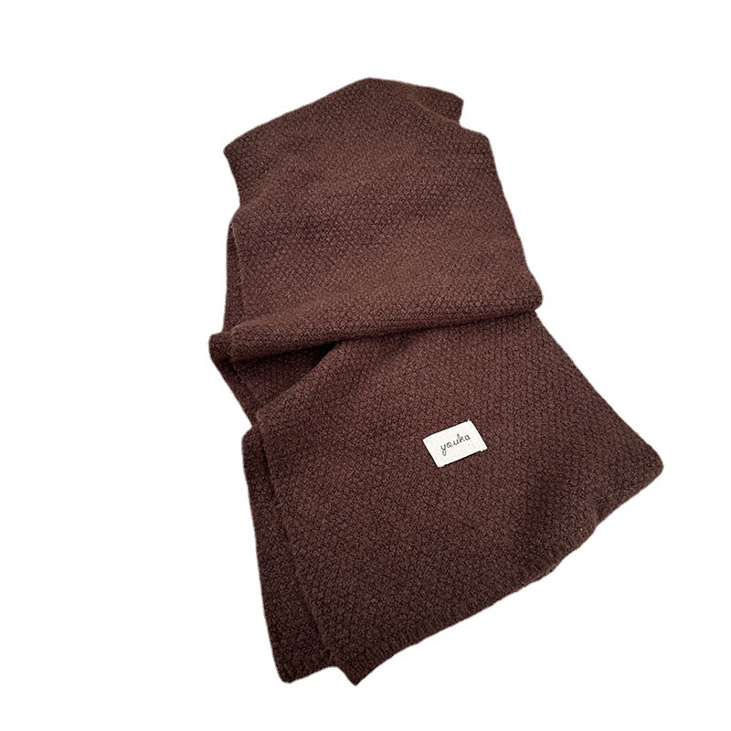 Factory Wholesale Winter New South Korean Knitted Thick Warm Scarf For Men And Women Of The Same Solid Color Wool Scarf Item Picture
