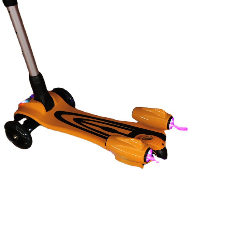 Kids' Scooters Spray Three Wheels Glitter Music Yo-Yo Folding Three In One Scooter Four-Wheel Scooter Item Picture