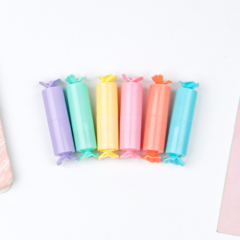 Candy highlighter Doodle Ledger Note-number pen Impermeable eraser Pen Drawing Drawing Oblique head Student marker pen