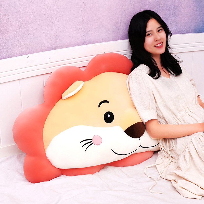 Cartoon New Sunflower Headboard Pillow Creative Cute Lion Sleeping Clamp Leg Pillow Cute Animal Backrest full figure