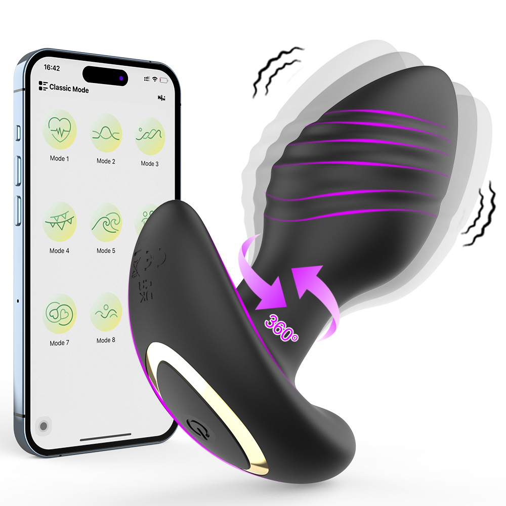Black Spade Men and women use wireless APP vibration masturbation device and fully automatic vibration massage device to stimulate anal plugs for fun full figure