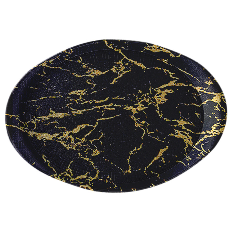 Marble Tray Oval Creative Tea Tray Food Melon Seeds Fruit Tray Plastic Home Hotel Tray Custom Application Scenario