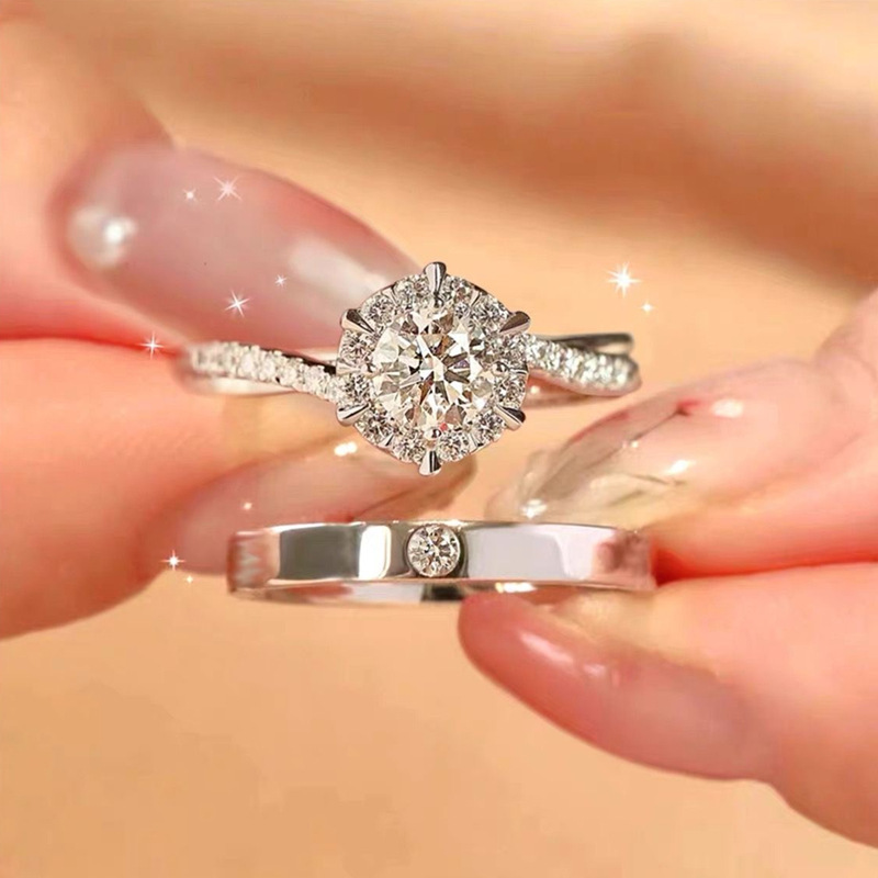 "Love for a lifetime couple rings, a couple of wedding rings, adjustable opening couple rings, diamond rings, niche but high-end gifts.