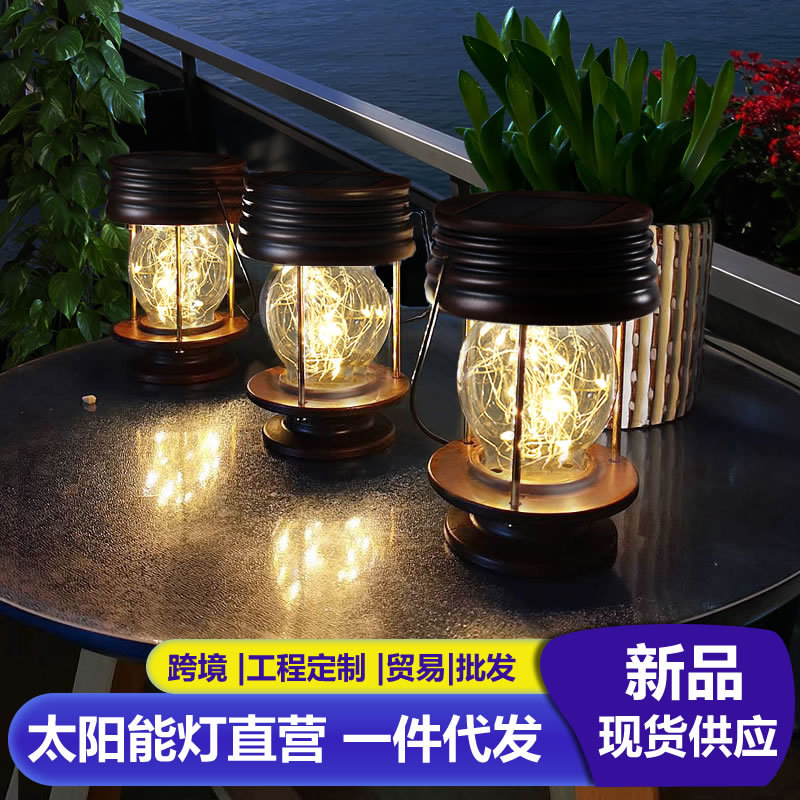 复古太阳能阳台灯/太阳能庭院灯/防雨楼梯灯产品图