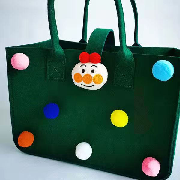 Wholesale cross-border popular felt bags, cartoon felt storage bags, first birthday souvenir gift bags, handbags with logo printing pic 6