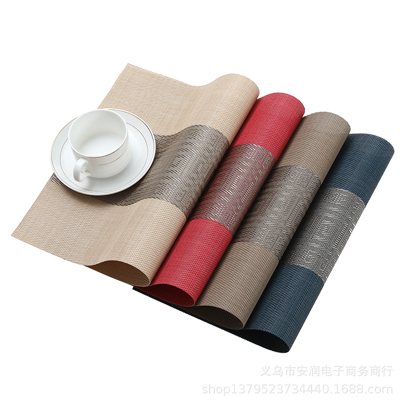 新中式环保特斯林餐垫日式餐垫PVC隔热垫餐桌垫碗垫西餐垫详情图1