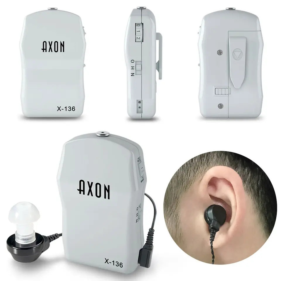 Cross-border exclusive X-136 box hearing aid for the elderly, back-of-ear sound amplifier, English packaging, wired hearing aid Application Scenario