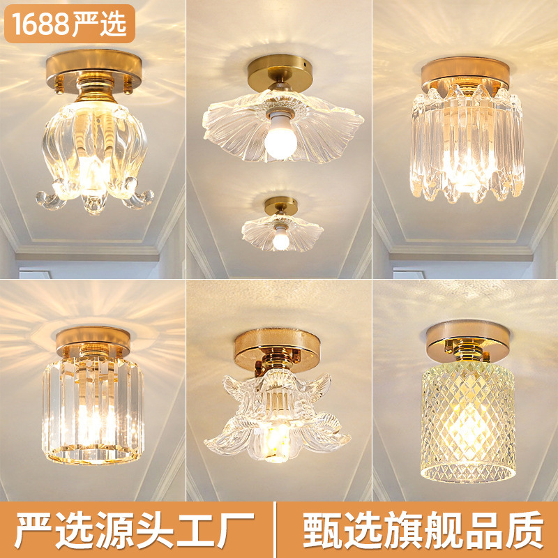 Corridor light, hallway entrance light, LED balcony, simple modern creative entrance light luxury, internet-famous crystal ceiling light fixtures